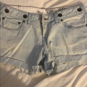 Light denim jean shorts